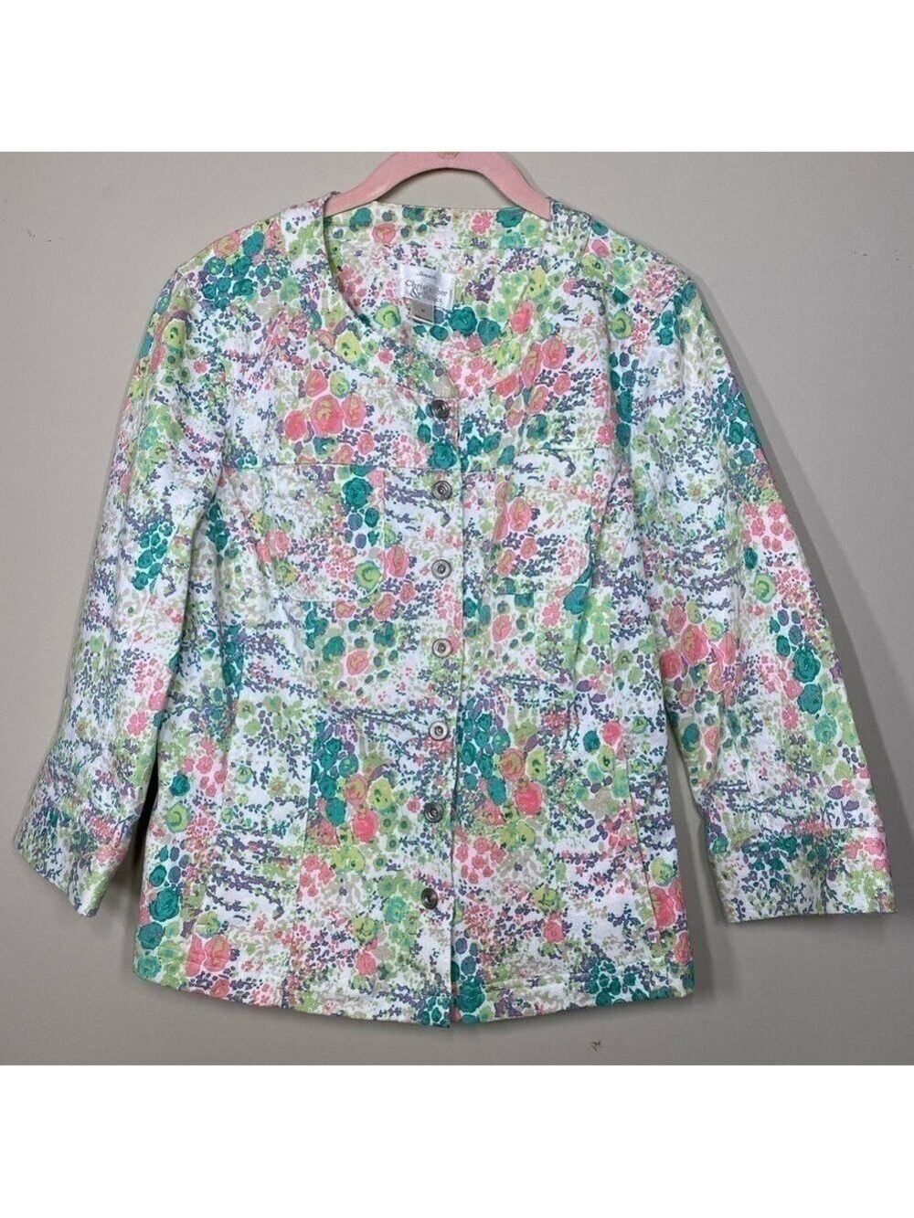 Christopher & Banks Printed Denim Jacket M